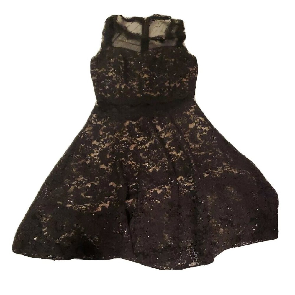 NWT Speechless Black & Tan Floral Lace Sleeveless Dress Junior's Size 5 New